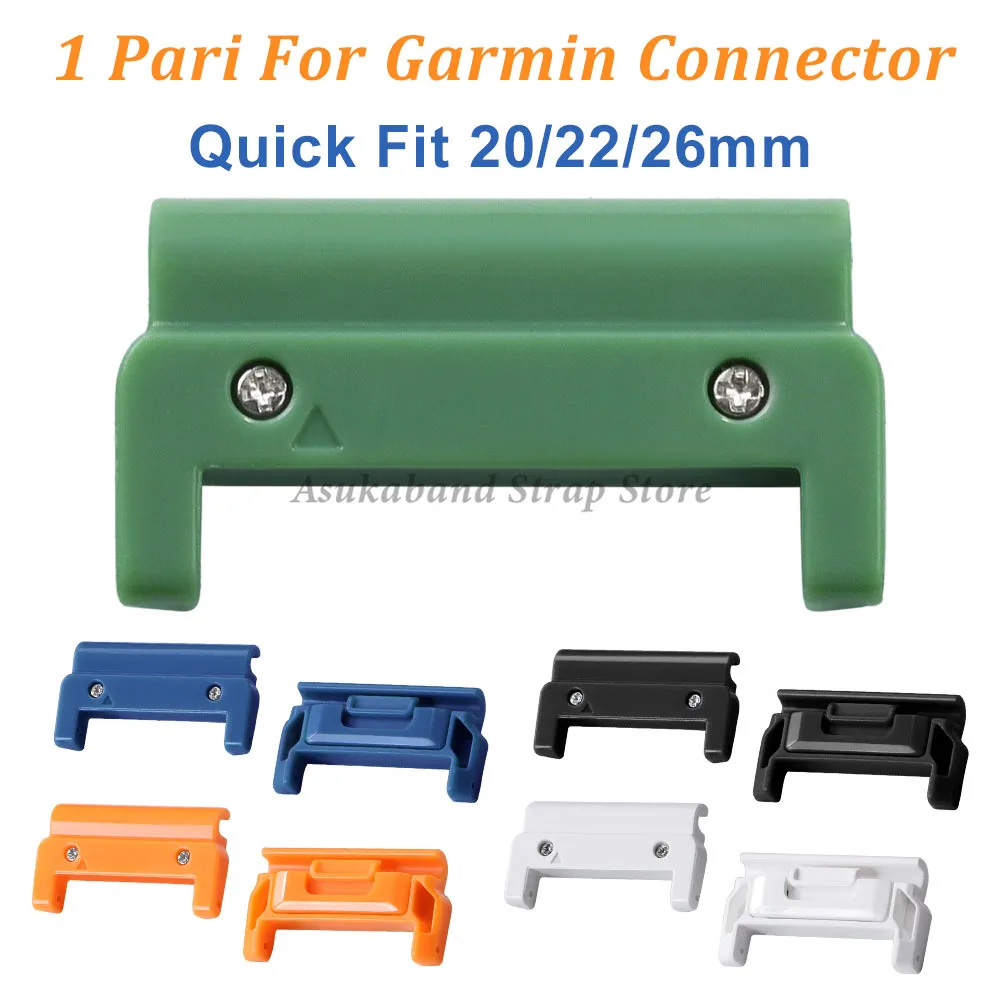1 Paar Kunststoff-Stecker-Adapter für Garmin Quick Fit 26 mm 22 mm 20 mm Nylon-Leder-Silikonarmband-Anschlüsse Uhrenzubehör