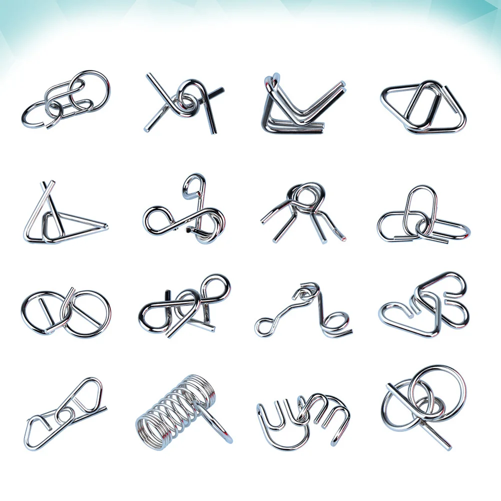 Metalen Brain Teaser Puzzelset Traditionele Chinese Cultuur Iq-spel voor kinderen Volwassenen Mind Unzipping Ring Puzzelgesp