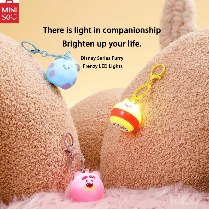 

MINISO Toy Story Series Strawberry Bear Sullivan Winnie Pooh LED light-up pendant keychain