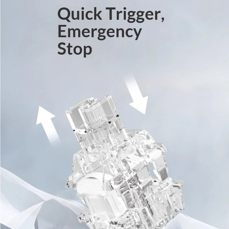 JERRZI Crystalmag Switch Fully Transparent PC Material Dust-Proof Structure Customizable Fast-Trigger for Mechanical Keyboards