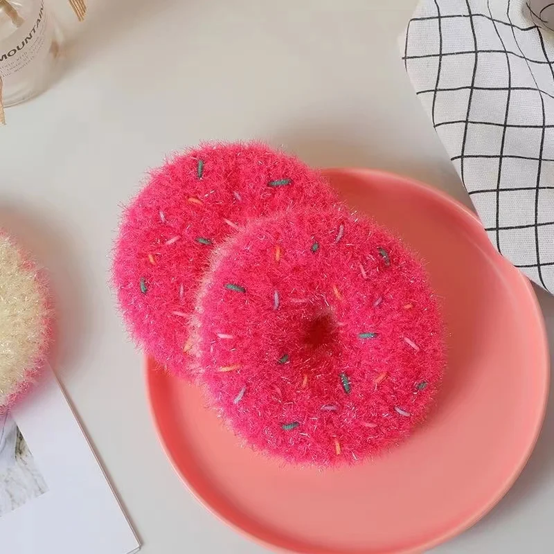 Donut Shape Dish Scrubber Sponge Cute Kawaii Home Kitchen Tools Non-scratch Bowl Pan Tableware Cleaning Cloth Brush Depurador