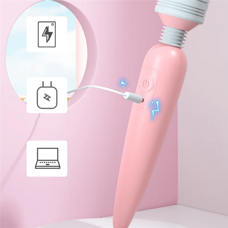 PB-1 Stuk USB Opladen Frequentie Conversie Vibrator Adult Sex AV Massage Stick