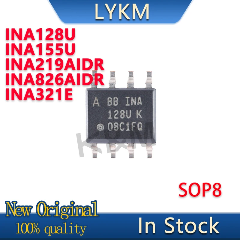 5/PCS New Original INA321E C21 MSOP8 INA128U  INA155U INA219AIDR I219A INA826AIDR INA826 SOP8 In Stock