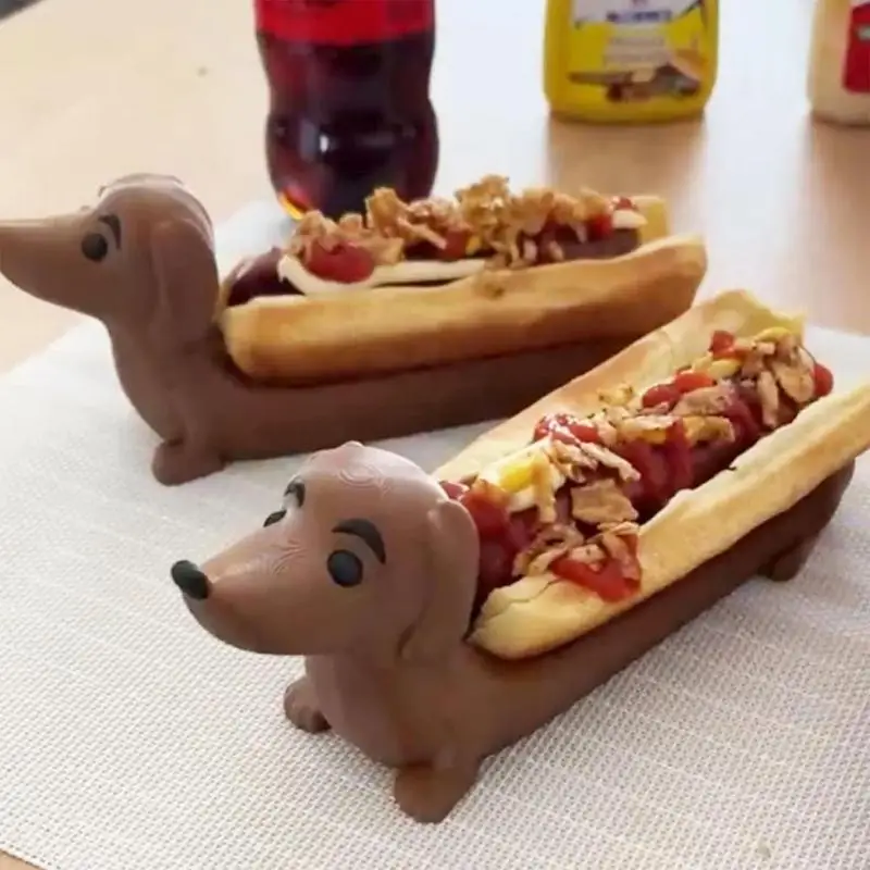 Hot Dog Dackel-Tablett, lustiges Hot Dogs-Serviertablett, lustiger Snack-Dinner-Tablett-Halter, Hot-Dog-Halter für Zuhause, Familienfeiern