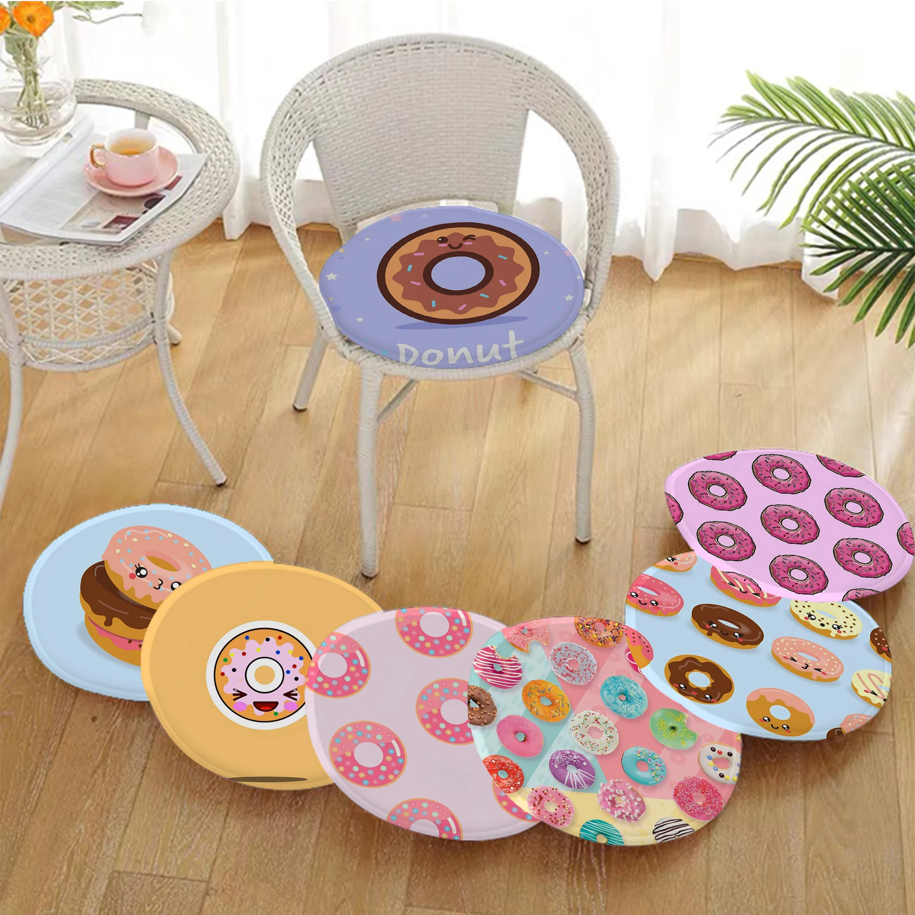 

Cute Donut Cushion Mat Square Stool Pad Patio Home Kitchen Office Chair Seat Cushion Pads Sofa Seat 40x40cm Sofa Decor Tatami