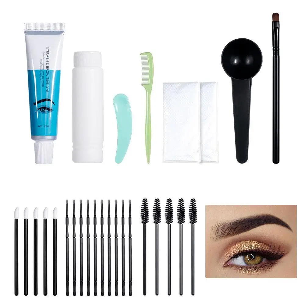 Wimpern & Augenbrauen Farbstoff Tönung Kit wasserdicht 15 Minuten schnelle Augenbrauen Werkzeuge verbessern Wimpern Stirn Permanent Farbstoff dauerhafte Make-up lange Farbstoff r2s4