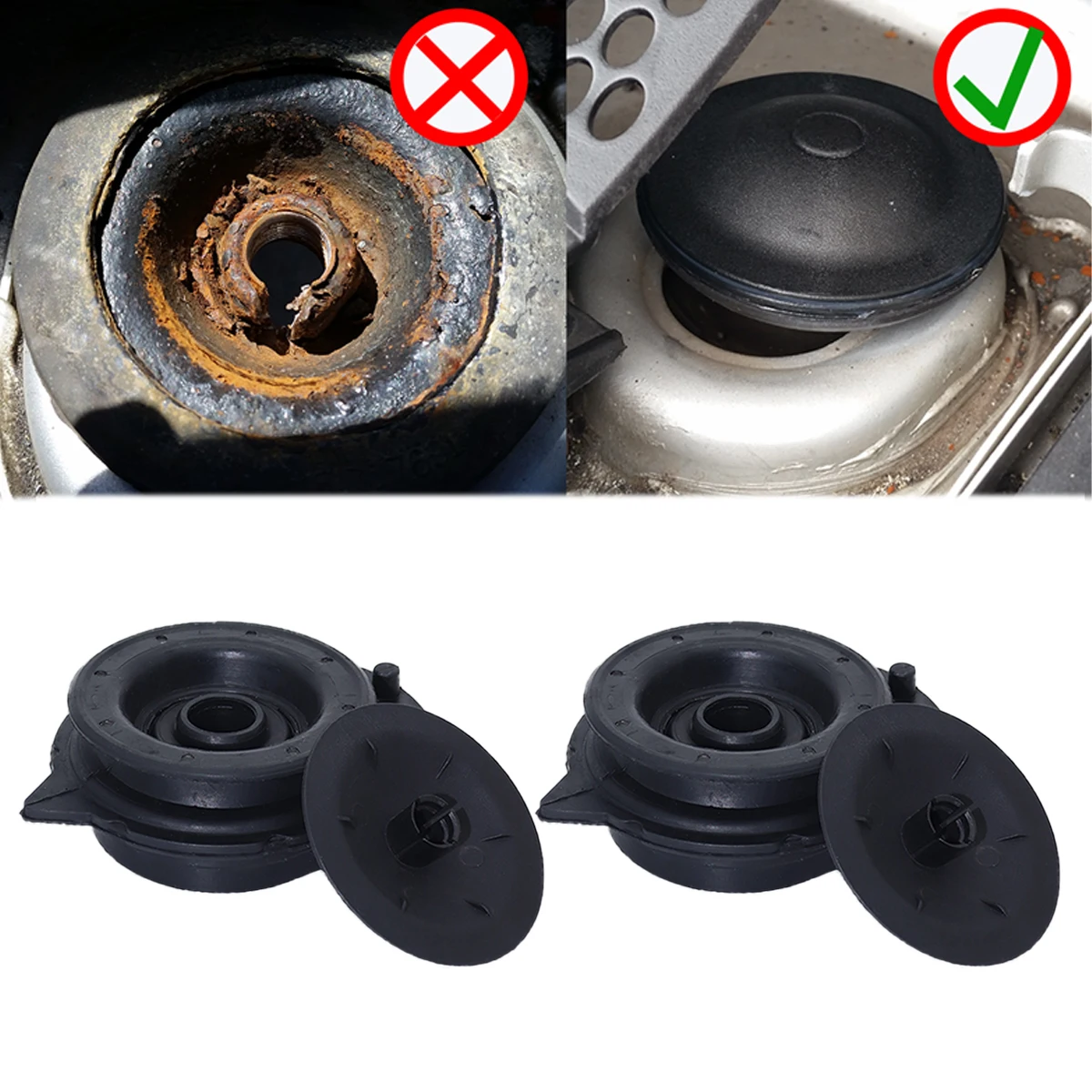 2Sets Car Front Suspension Strut Top Mounting Shock Absorption Absorber Rubber Cover Caps Kits For Lancia Ypsilon 843 2003-2011