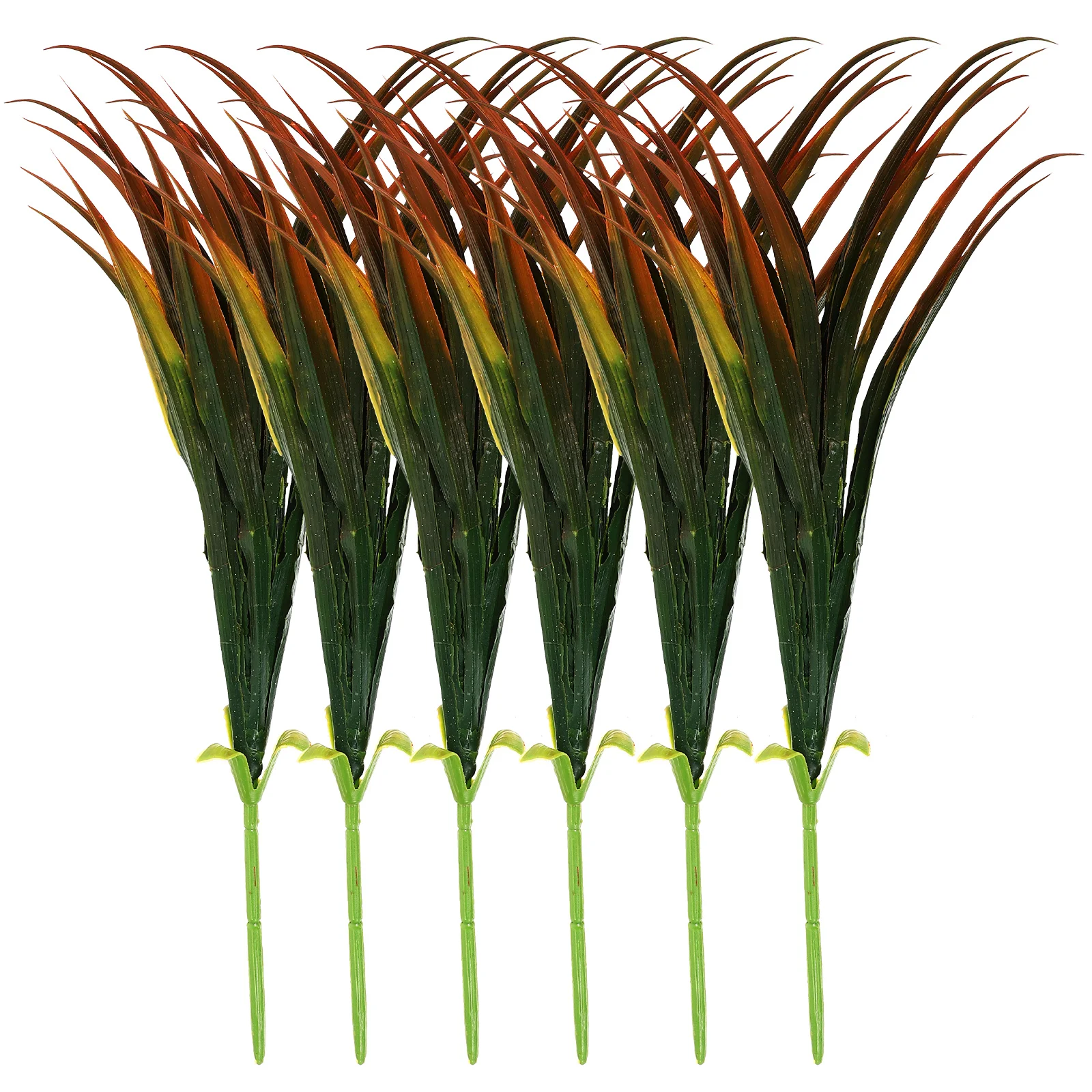 

6 Pcs Artificial Plants Plastic Grass Long lasting Fake Shrubs Red Color Outdoor Decor Artificial Greenery Decor Plastic