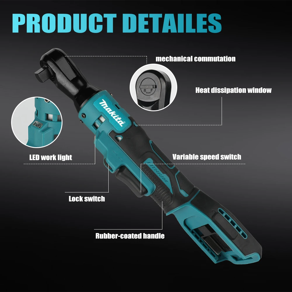 Makita mt512 18V Brushless Right Angle Ratchet Wrench, 3/8