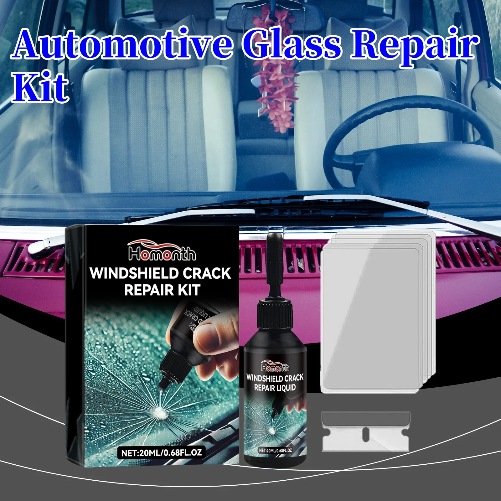 

Nano Glass Repair Fluid Kit Car Window Cracks Remover Automotive Front Windshield Nano Repair Fluid Kit For Cracks Scratches