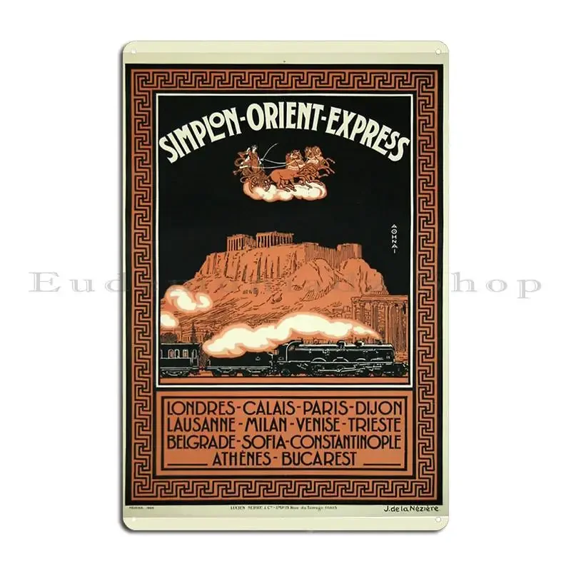 Simplon Orient Express Vintage Train Travel Print Metal Plaque Poster Club Party Living Room Designing Tin Sign Poster