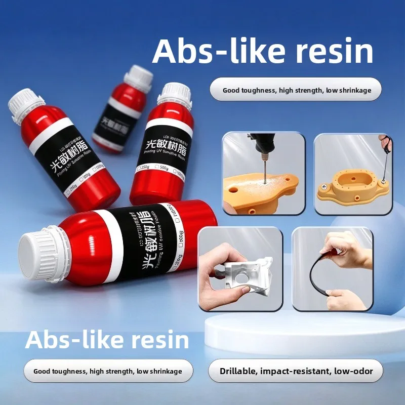 ABS-like Photopolymer Resin for LCD 3D Printer High Strength Low Odor Drill Tap Compatible DLP for Engineering Figure Parts