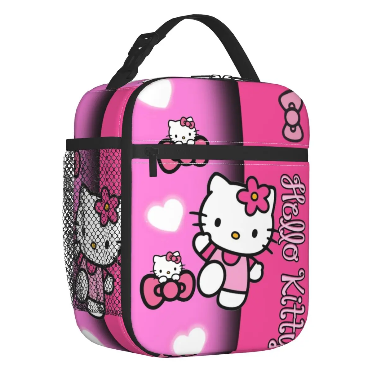 

Custom Hello Kitty Insulated Lunch Bags for Women Kitty White Portable Thermal Cooler Food Lunch Box Outdoor Camping Travel