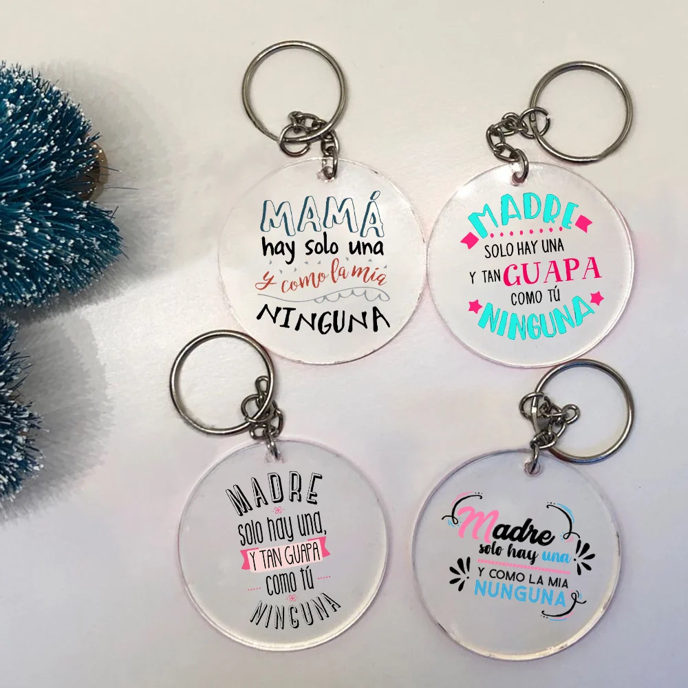 Mother There Is Only One and None As Beautiful As You Spain Mother Acrylic Key Chain Mother’day Gift Chains Acrylic Ornaments