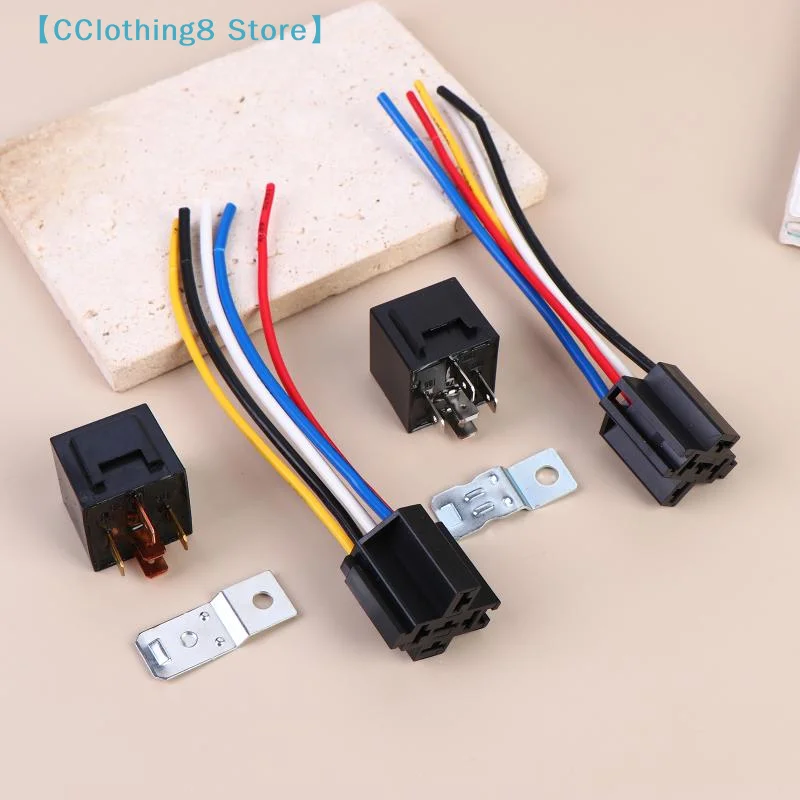 1Pcs Automotive Relay 12V/24V 5Pin 40A Car Relay With Harness Socket Black Red Copper Terminal Auto Relay Socket SPDT 【AliS8】 view 2