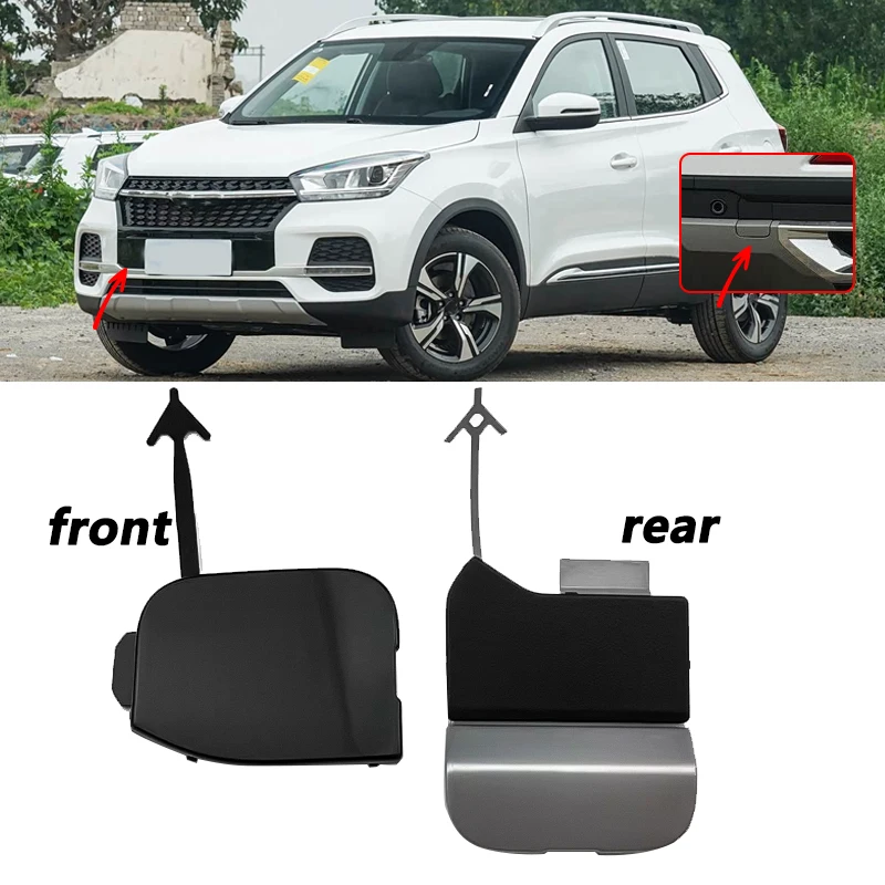 

For Chery Tiggo 5X Front Rear Bumper Tow Hook Cover Trim Cap Plate Trailer Traction Housing Towing Hole