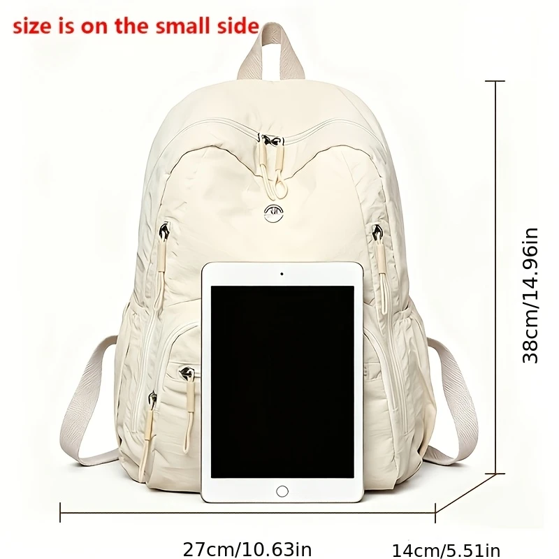 Solid color, simple and fashionable, versatile women's travel, lightweight and large capacity backpack