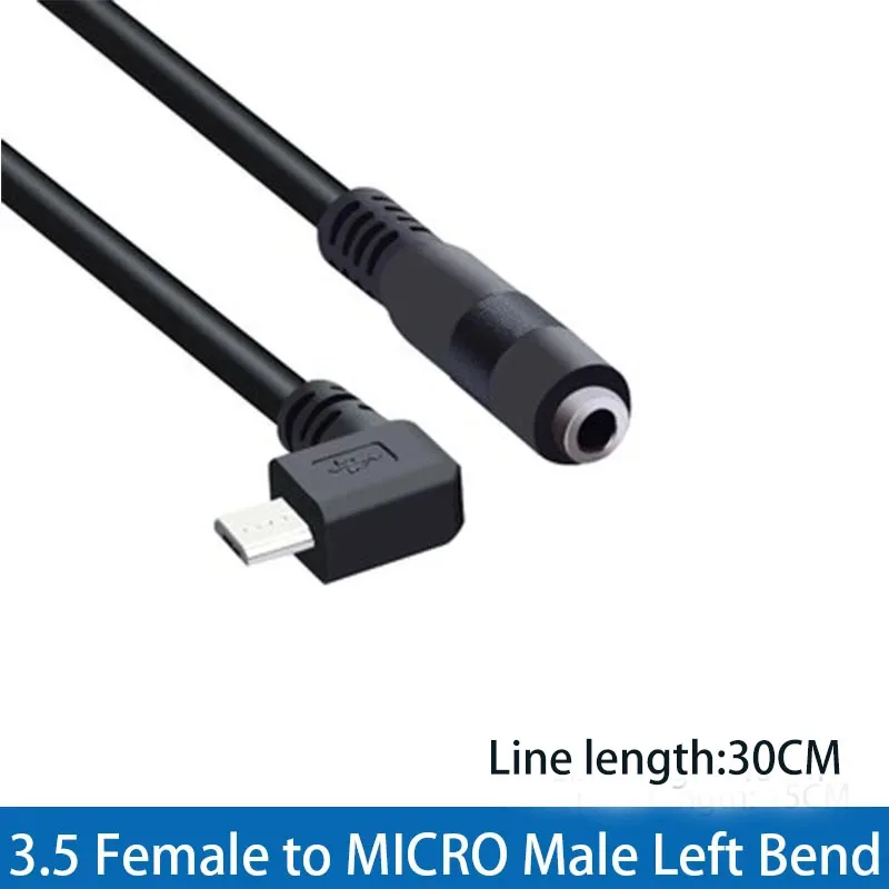 كابل مهايئ صوت USB صغير إلى ، 90 درجة ، V8 ، أندرويد ، أنثى ، هاتف ، سماعة رأس ، ذكر صغير ، مستقيم