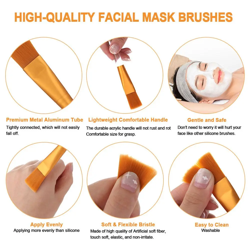 Women Girls Eye Peel Makeup Brushes Fan Face Mask Applicator Tools DIY Clay Mask for Applying Sleeping Mask Facial Mask Brush