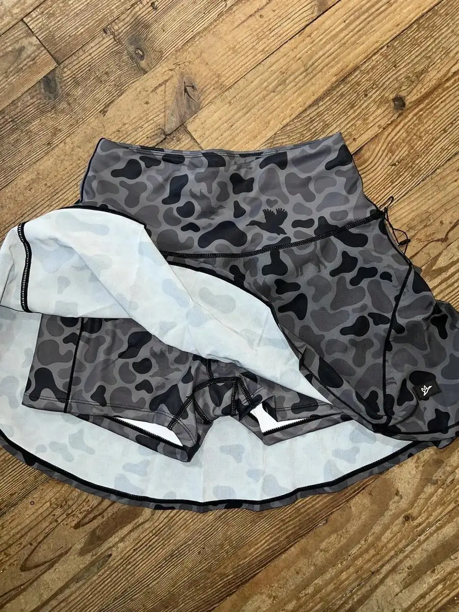 

High Waisted Camo Skort With Inner Shorts Pockets For Tennis Golf Running Pickleball