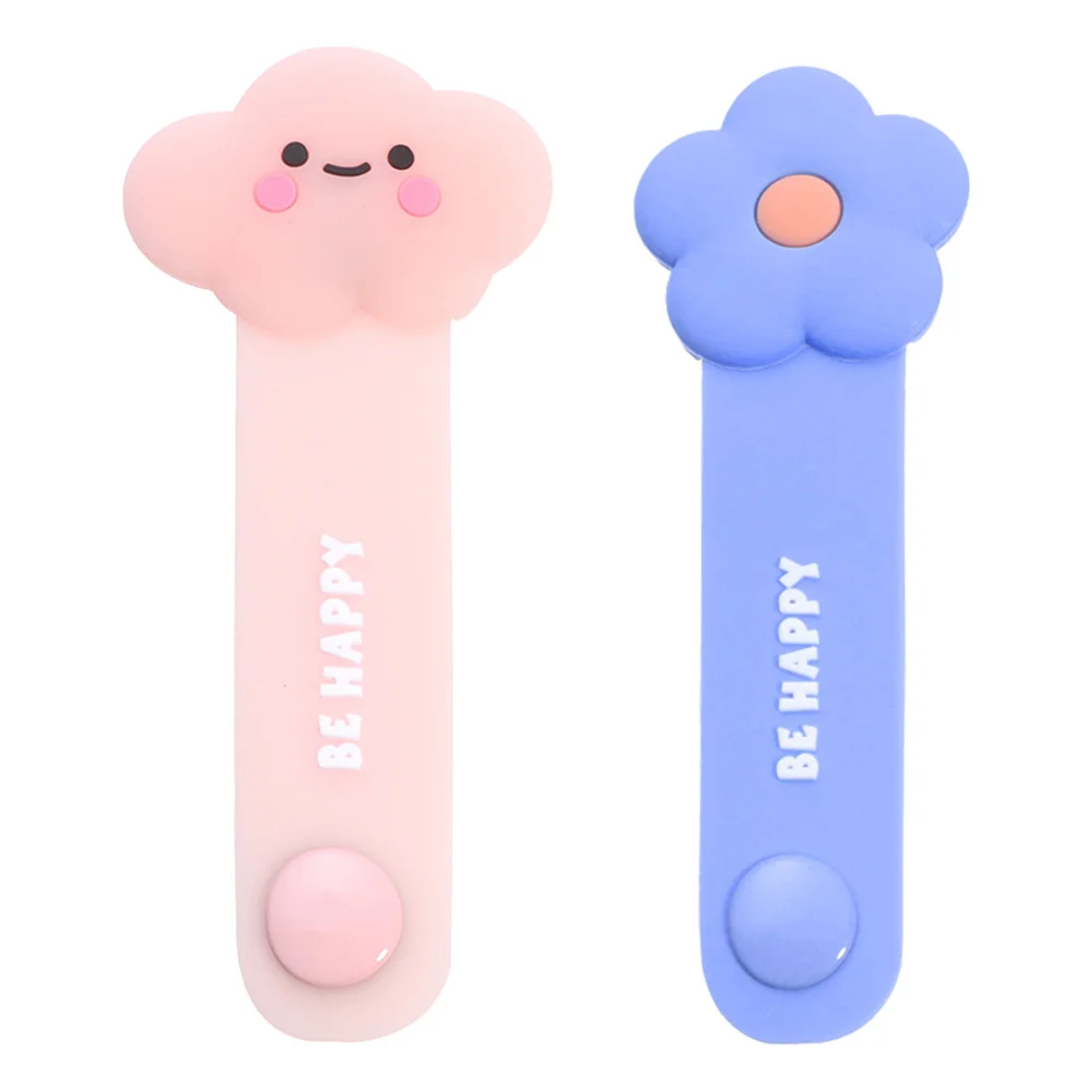 

2pcs Silicone Cable Wrappers Cloud Shape Durable Cord Organizers For Charging Data Cables Headset Winder Household Office School