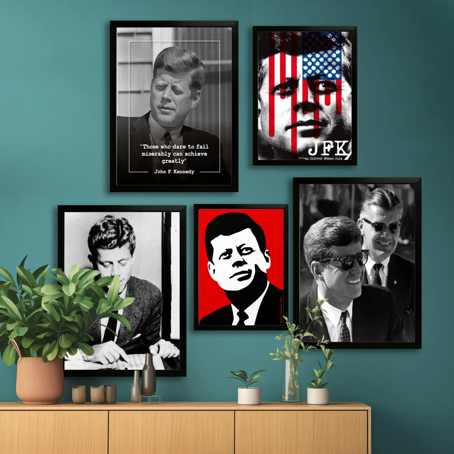 ملصق فني من القماش للرئيس jfk، لوحة فنية جدارية، طباعة صور، عائلة حديثة، ديكور غرفة النوم، ملصقات، لوحة زخرفية