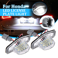 2Pcs LED Car Number License Plate Light For Honda Crv Fit Odyssey Jazz Hrv Frv CR-V Stream 12V SMD 18 LED Number Lamp