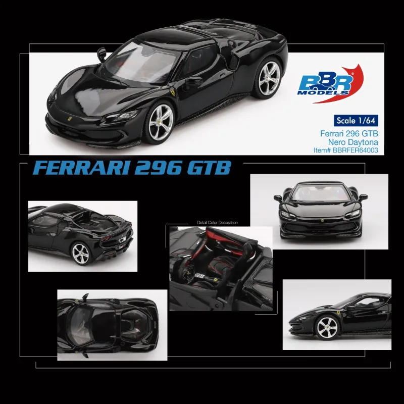 

BBR 1:64296 GTB Nero Daytona die-cast simulation alloy car model, boys' holiday gift toy, adult collectible ornament.