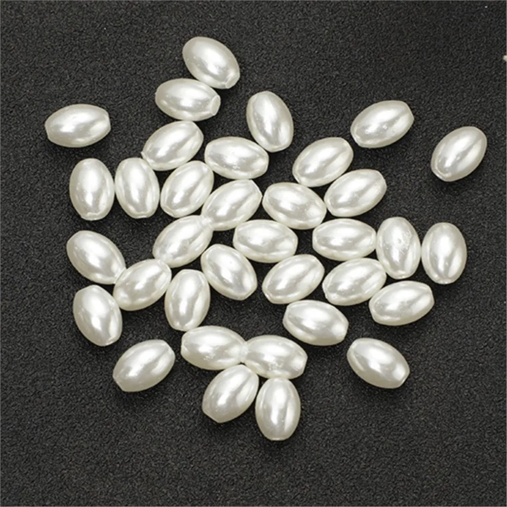 200pcs Rice Shape Imitation Pearl Loose Spacer Beads for DIY Bracelet Necklaces Jewelry Making Findings Accessories Materials