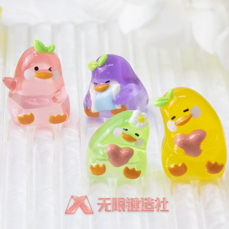 Jelly Duckling Keycaps Cuostomized Resin Cute Transparent Original Design Personality ESC Keycap Cartoon Anime Point Key Caps