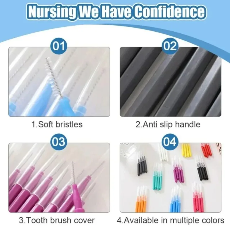 20 Pieces Interdental Brush Box Straight Orthodontic Tooth Gap Cleaner for Braces Dental Care