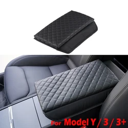 Copertura del bracciolo in pelle PU per Tesla Model 3 + Y 3 Highland Center Console Protector Soft Arm Rest Cushion Box Pad accessori per auto