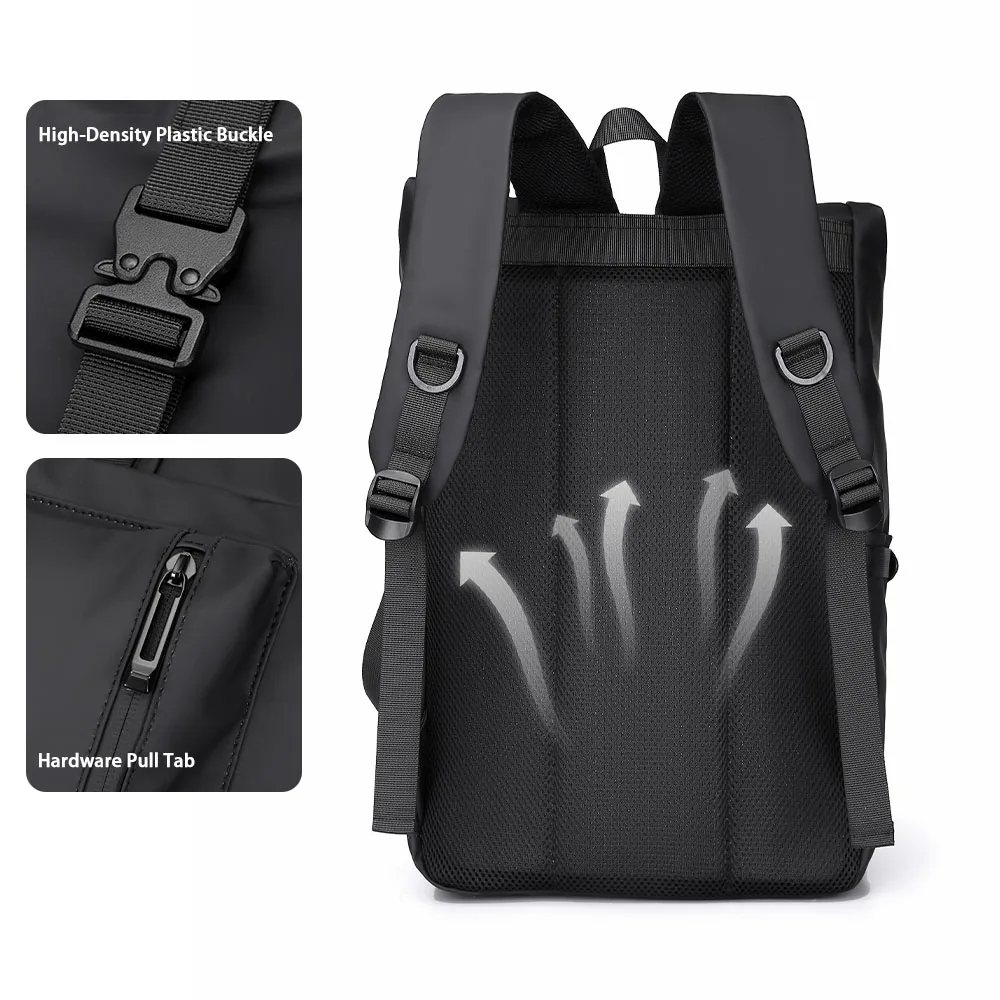 Sac à dos d'affaires pour hommes, grande capacité, léger, en PU, décontracté, résistant aux éclaboussures, pour ordinateur portable de banlieue