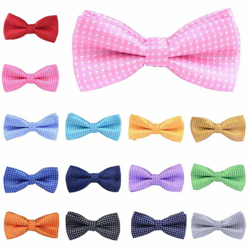 Bowknot Butterfly Children Bow Tie Bowtie Silver Dot Polka school Sale Christmas Girls Adjustable Vintage MJ27