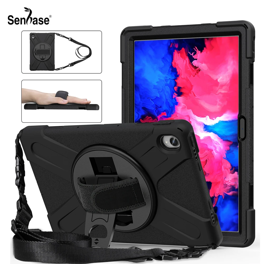 

Shockproof Kids Safe PC + Silicon Stand Shoulder Strap Tablet Cover For Lenovo Tab P11 2021 11 inch TB-J606F TB-J606N Case