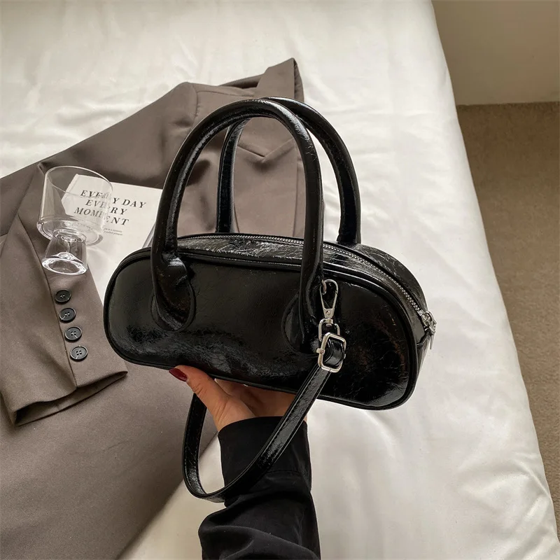 Simple Portable Bowling Shoulder Bag Ladies 2024 New Fashion Casual All-match Niche Handbags Shoulder Slung Pillow Bag