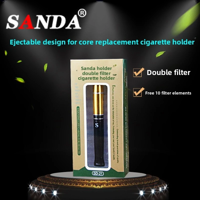Cigarette filter tip with cartridge, ejectable design, men's health smoking accessory, smoke purifier