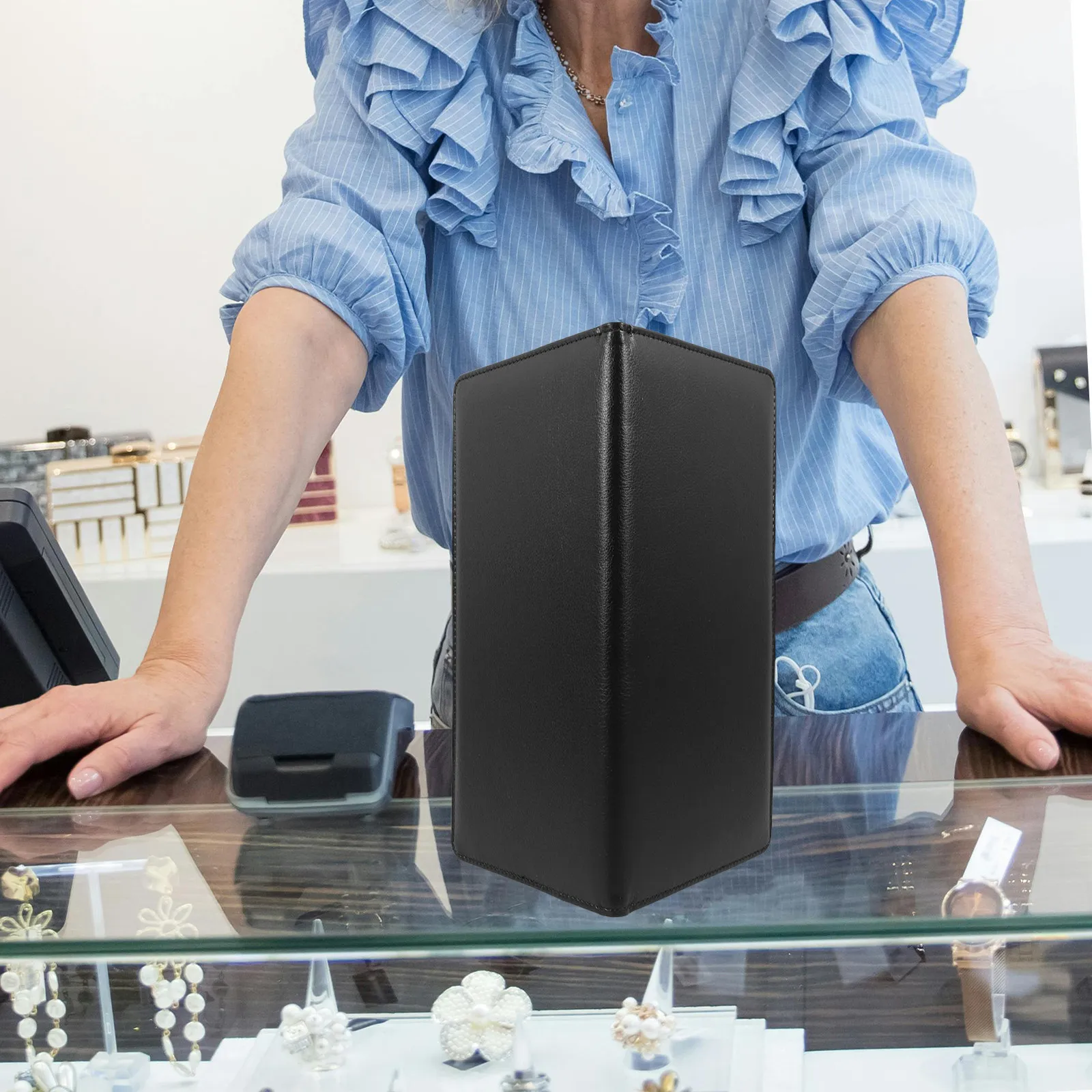 

PU Menu Holder Bill Folder Organizer for Restaurant Bar Cafe Wine List Drinks Menu Display Binder Wine List Protectors