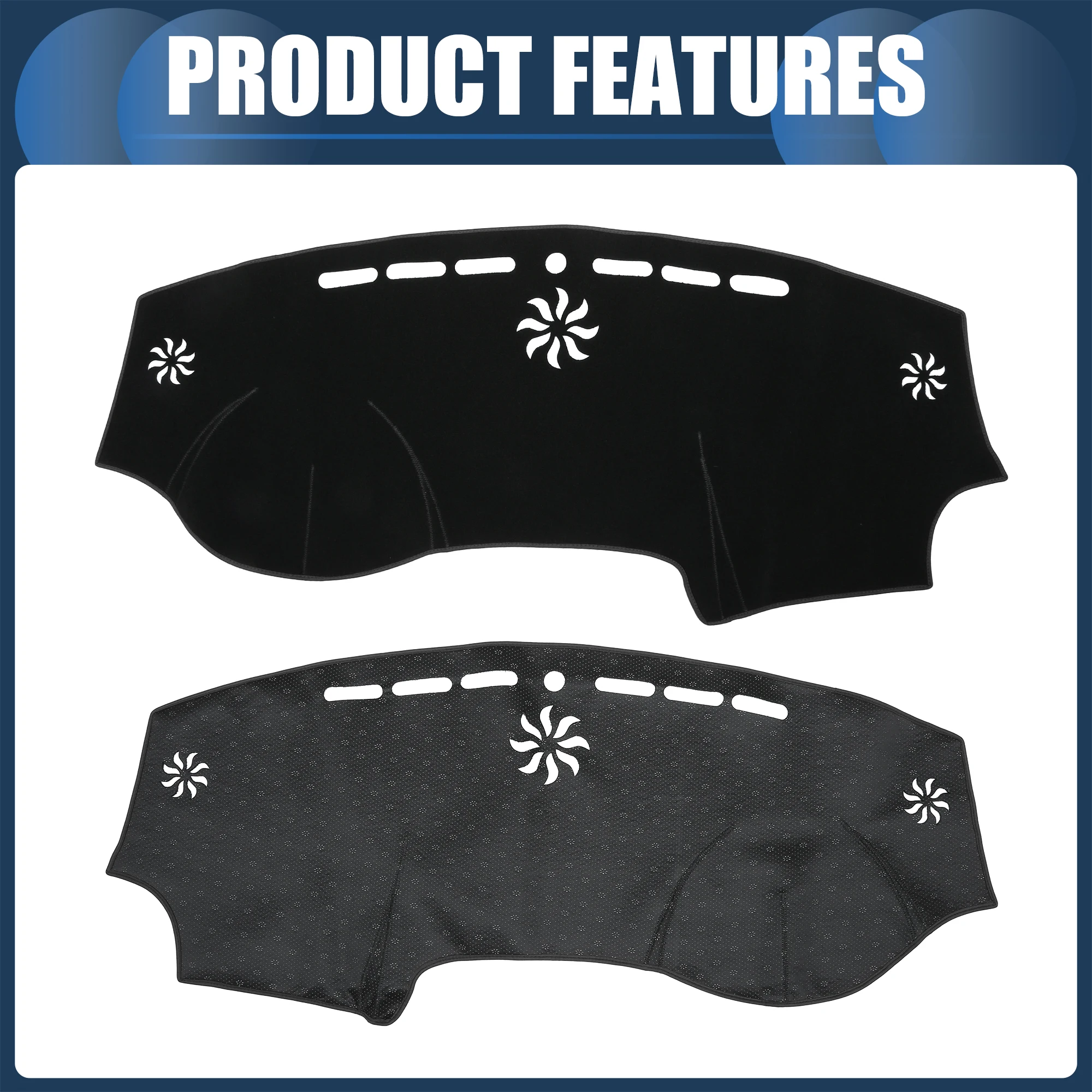 UXCELL Dashboard Dash Cover Mat for Chrysler 300c 2011-2017 Sun Protector Pad Black