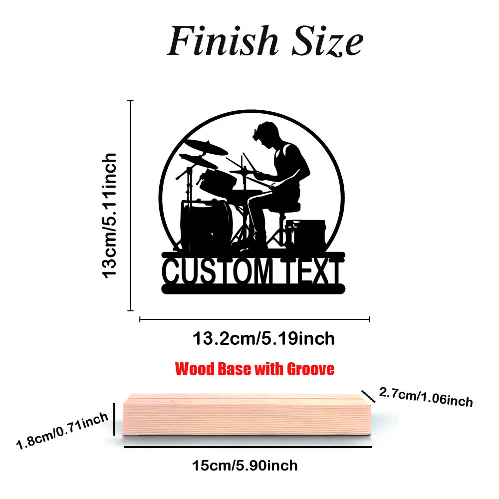 1pc Interesting Desktop Metal Statues Custom Content With Wooden Base Desktop Decoration That Does Not Require Assembly view 5
