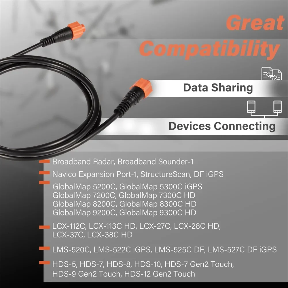 Replace for Lowrance Ethernet Crossover Cable Yellow Cat5e Cable, 6-Feet, High-Speed, Plug & Play, Waterproof Fishing Supplier image 2