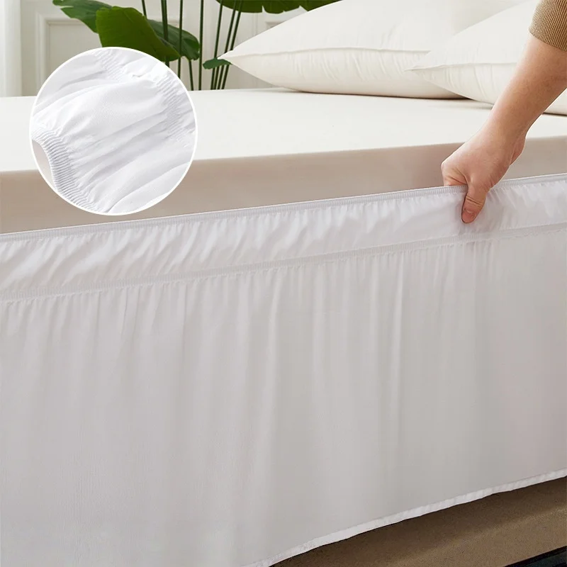 1PC 200cmx180/120cm Pretty Comfort Ruffles Bed Skirts With Double Layers Elastic Belts-Wrinkle & Fade Resistant Fabric