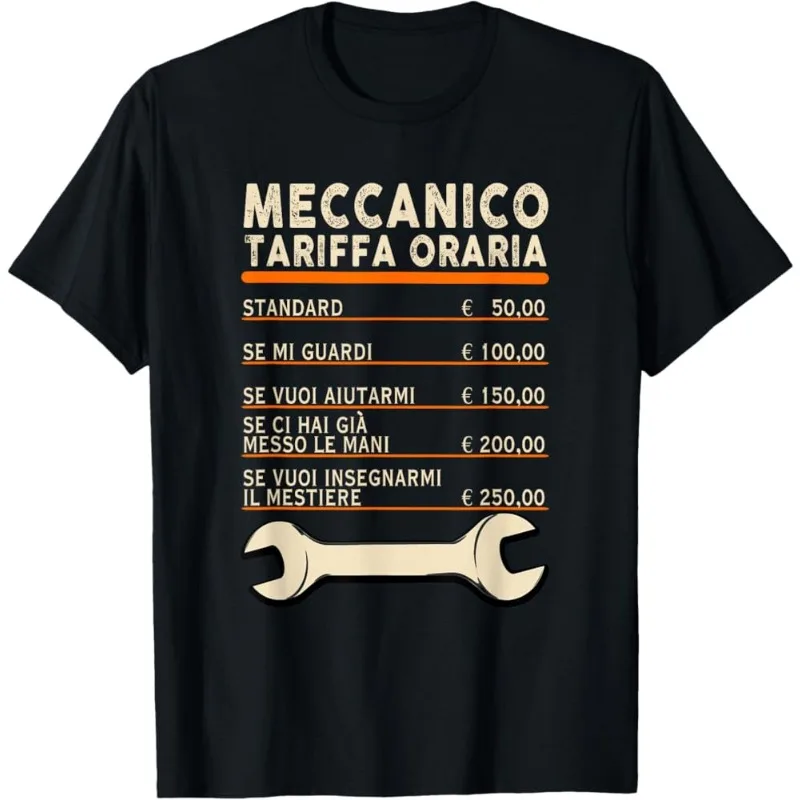 Funny Funny Mechanic Hourly Rate Meme Men T Shirt Women Cotton Tee Oversized Summer Spring Novelty Streetwear Short Sleeve Loose