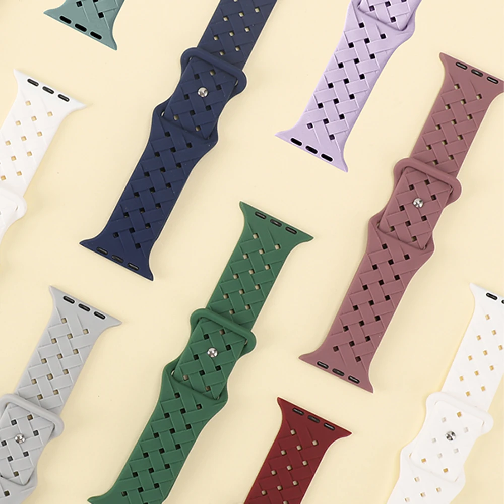 Strap For Apple Watch Band 44mm 45mm 40mm 49mm 41mm 42mm Engraved Silicone correa bracelet iwatch series 8 9 7 se 3 4 5 6 ultra image 4