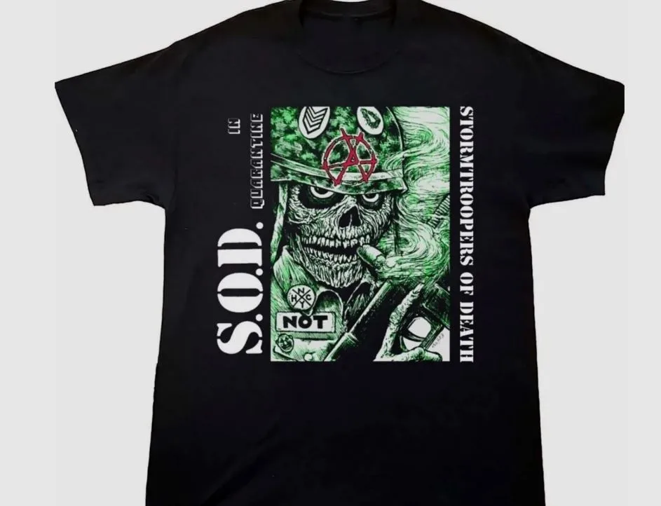 S.O.D. Stormtroopers Of Death Band Smoking Shirt Black Unisex S-5XL