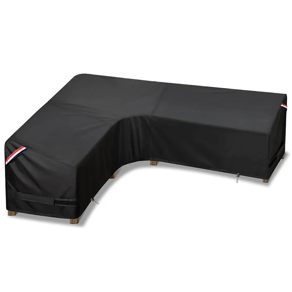 

Patio Sectional Sofa Covers L-Shaped, 83"" X 104"" Waterproof Outdoor Couch Cover Black
