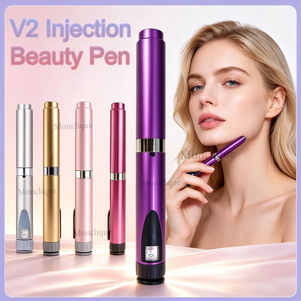 V2 Beauty Anti-wrinkle Injection Pen Precision Syringe Reusable Peptides Insulin Injection Pen Adjustable Dose Scale 1-60 Units