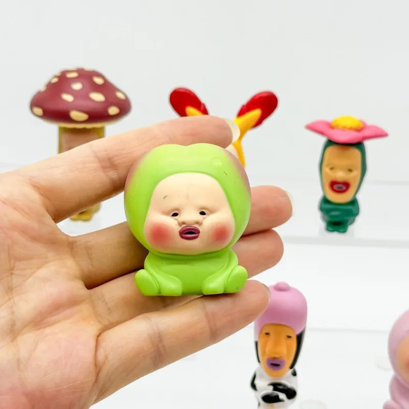 일본 QUALIA Kobito Gashapon 캡슐 장난감 농장 엘프 암소 Chomper 인형 액션 피겨 모델 장난감 장식품 수집