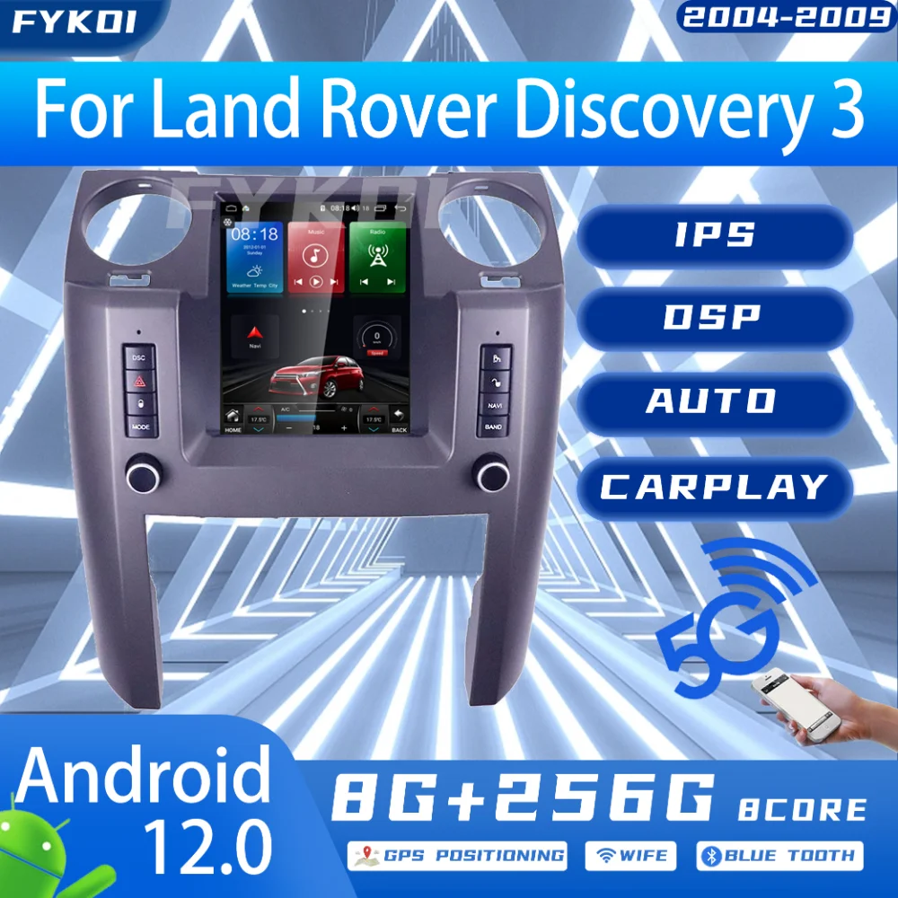 

Автомагнитола FYKOI для Land Rover Discovery 3 2004-2009, Автомобильная Мультимедийная система Carplay для Android, автомобильная система Bluetooth, 4G, Wi-Fi, GPS-навигация