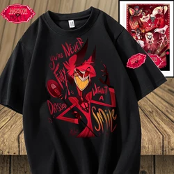 2024 New Men's and Women's Summer Anime Hazbin Hotel Fun Enthusiast Pure Cotton 2D Printed Casual T-shirt